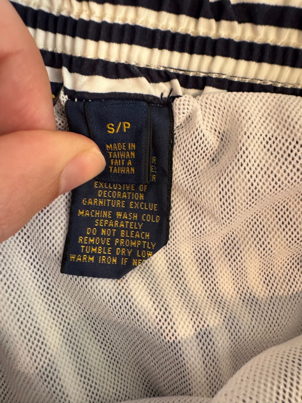 Polo by Ralph Lauren Navy and White Striped Swim Trunks - Picture 5 of 8